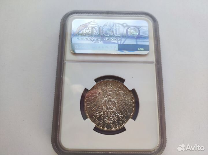 2 Марки 1901 А Пруссия NGC MS 64