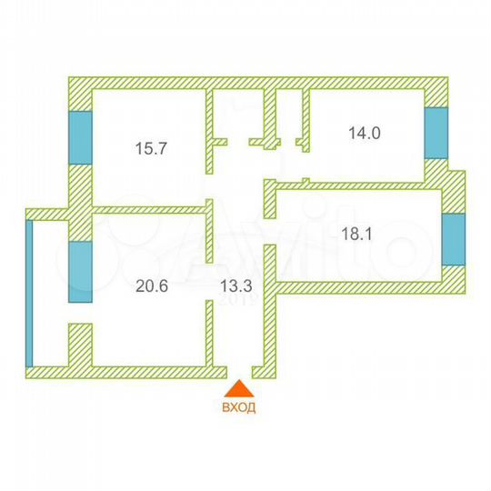3-к. квартира, 88 м², 5/5 эт.