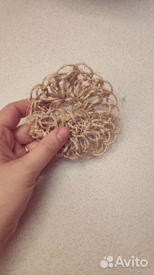 Мочалка для мытья посуды из джута