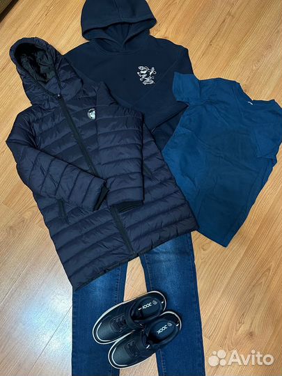 Куртка/толстовка/футболка/джинсы/ботинки 140