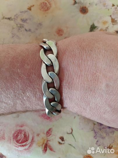 Серебряный браслет мужской 925 на крупную руку