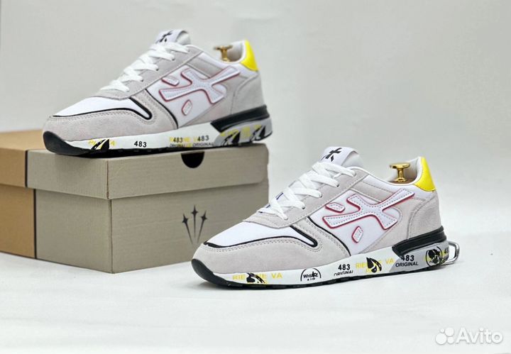 Кроссовки Premiata Grey White Yellow