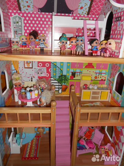 Дом для кукол Demi Star с мебелью и куклами Лол
