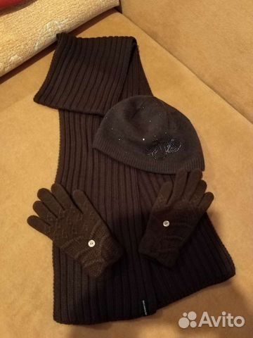 Комплект шапка, шарф, перчатки