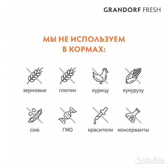 Корм для котят Grandorf fresh ягненок батат 2 кг