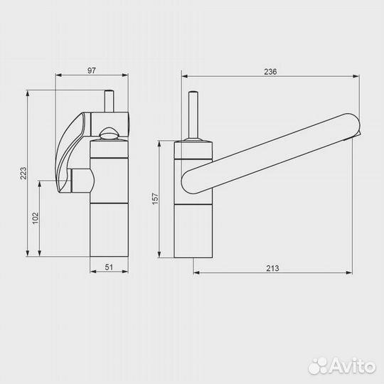 290007264 Arc, смеситель для кухни, никель