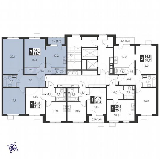 3-к. квартира, 85,2 м², 7/24 эт.