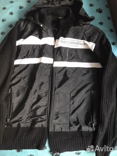 Кофта теплая мужская с капюшеном