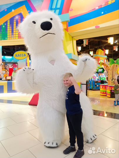 Белый мишка поздравление ростовой медведь аниматор