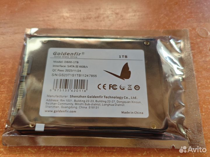 Ssd goldenfir 1tb новый