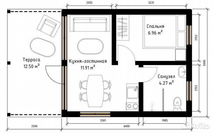 Дом для круглогодичного проживания 30 м² под ключ