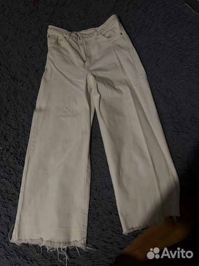 Брюки широкие h&m белые