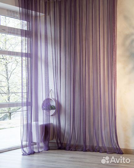Тюль Плиссе фиолет