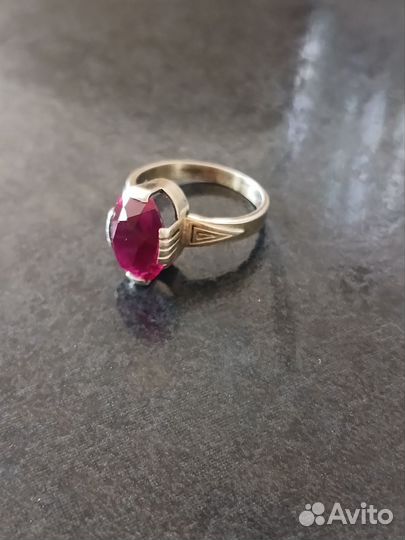 Серебряное кольцо СССР винтаж 875 проба