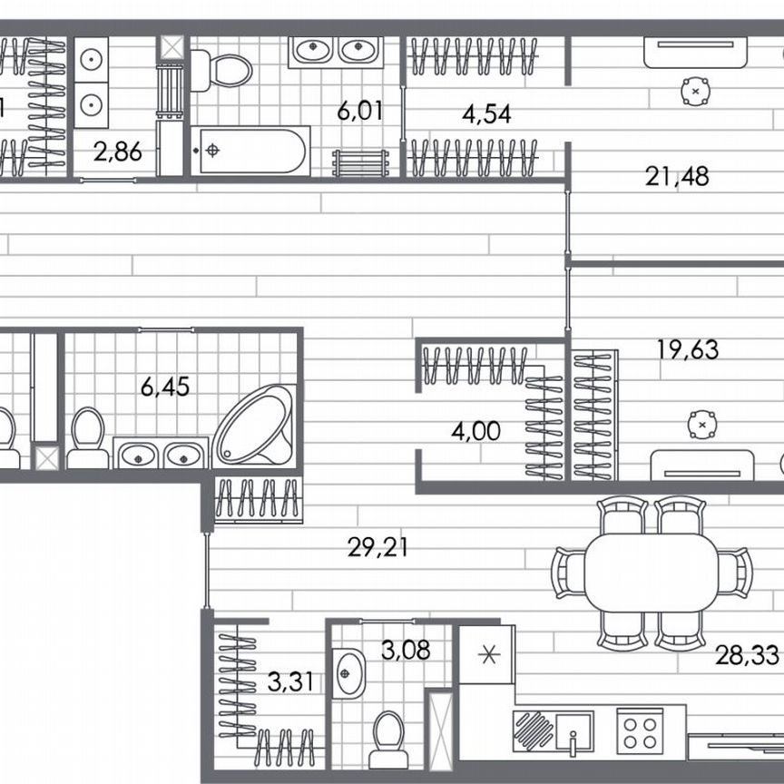 3-к. квартира, 160,9 м², 6/8 эт.