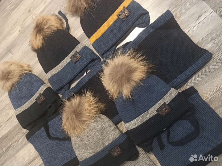 Комплект шапка и снуд для мальчика, 3-5 года