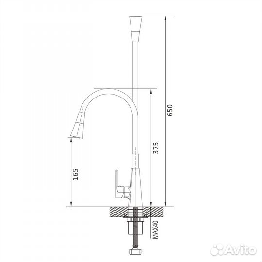 Кухонный смеситель белый Shevanik S543C-1