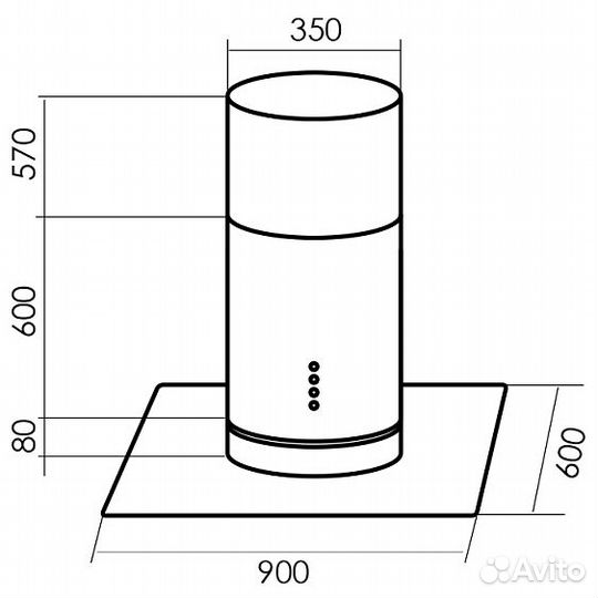 Вытяжка MBS miltonia 190 island glass