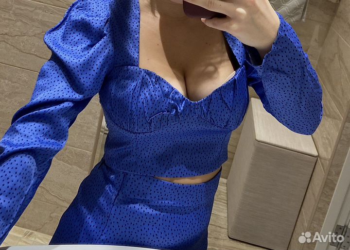Zara блуза атлас s