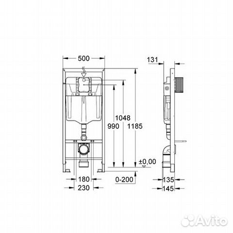 Инсталляция дляунитаза Grohe rapid SL SL 38775001