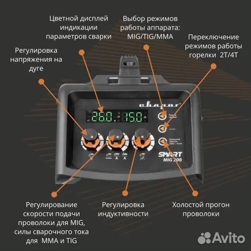 Сварочный полуавтомат Сварог real SMART MIG 200