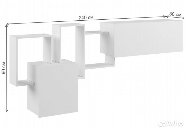 Готовые гостиные Мадера белый эггер