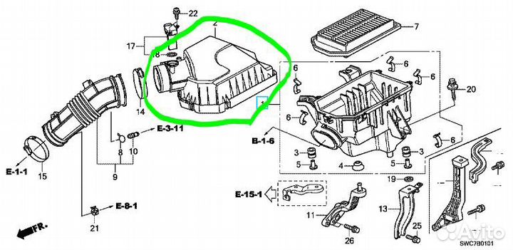 Корпус воздушного фильтра Honda Cr-V RE-5