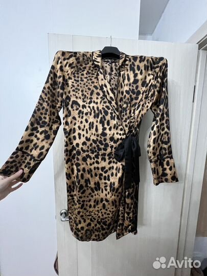 Леопардовое Платье zara из сетки