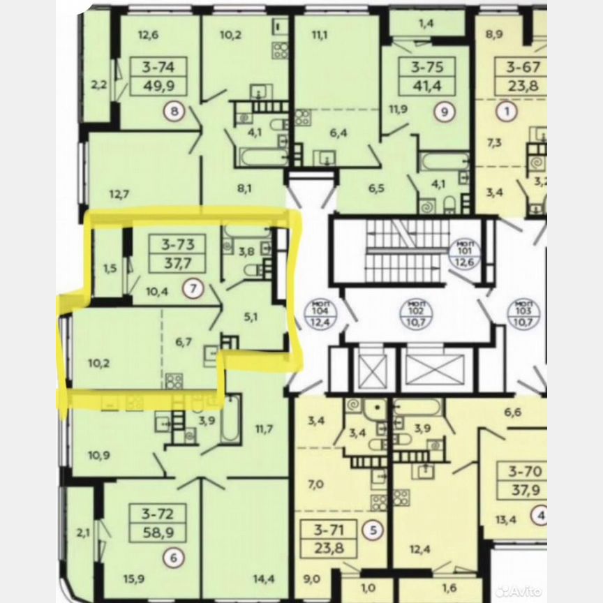 1-к. квартира, 37,7 м², 4/16 эт.