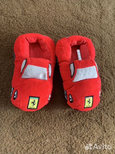 Тапочки домашние детские машинка ferrari феррари