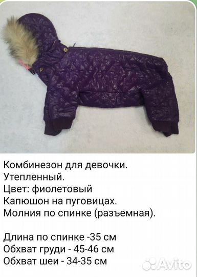 Новые утепленные комбинезоны для собак