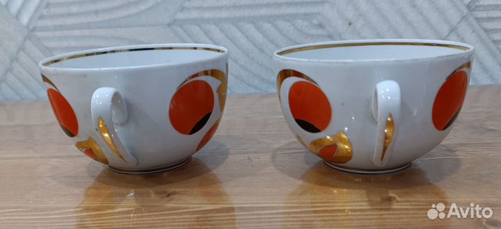 Чашки Райские яблоки Золотой завиток Вербилки СССР