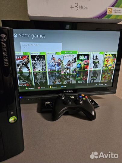 Xbox 360 E прошитый 250gb 37 игр freeboot
