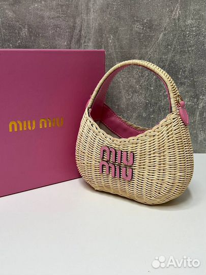 Сумка женская летняя плетеная miu miu