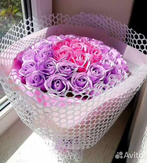 Букет из мыльных роз