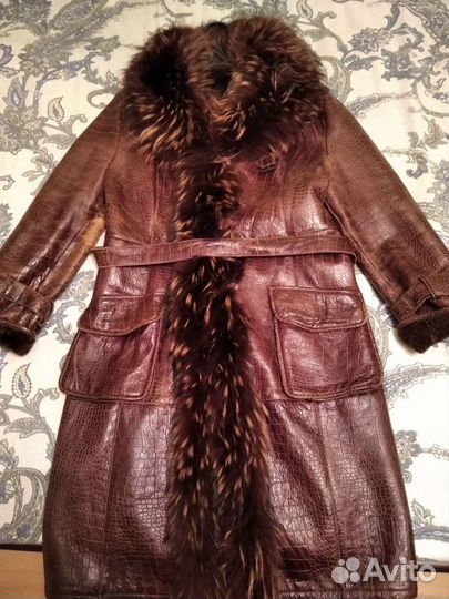 Кожаная дубленка