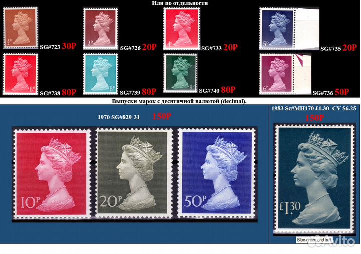 Великобритания, Королева Elizabeth II-серия Machin