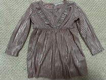 Нарядное блестящее платье для девочек 80-86
