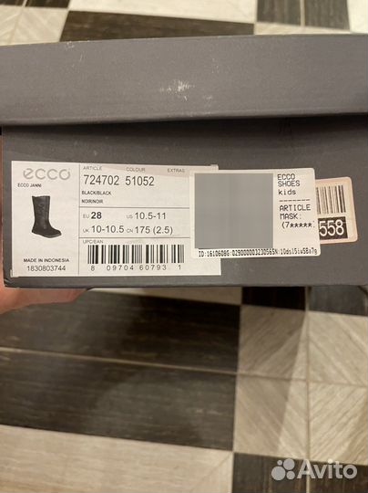 Сапоги ecco р 28