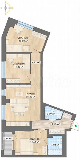 3-к. квартира, 81,2 м², 25/26 эт.