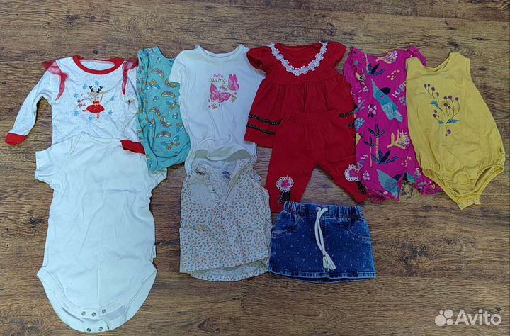 Большой пакет вещей на девочку 74-86