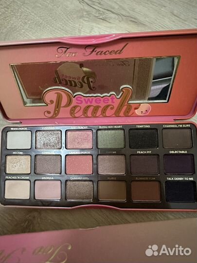 Палетка теней too faced peach