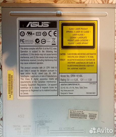 Asus привод дисковод DVD RW dvdrw