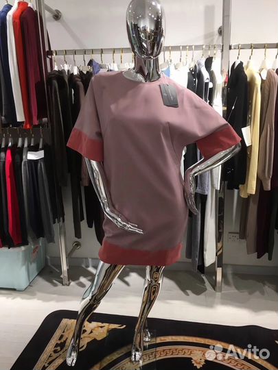 Платье Dior голубое/серое/розовое размер S-L