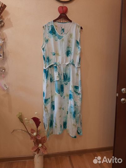 Платье женское лён 58 размер