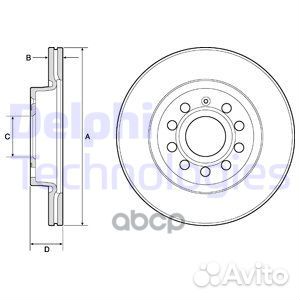 Торм.диск пер.вент.280x22 5 отв.(min 2) BG3832C