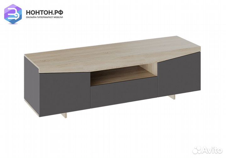 Тумба под тв тип 1 дуб сонома / графит серый