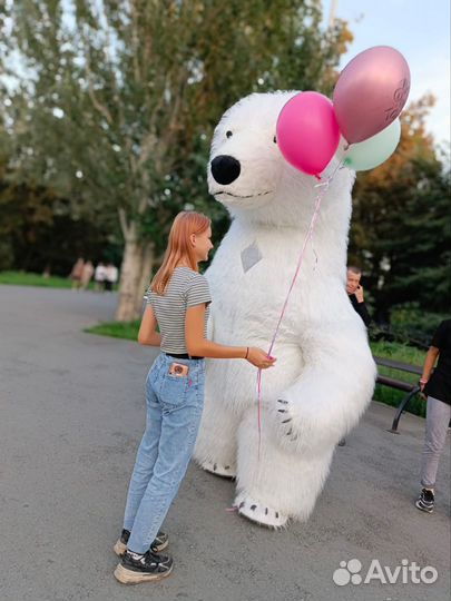 Белый мишка поздравление ростовой медведь аниматор