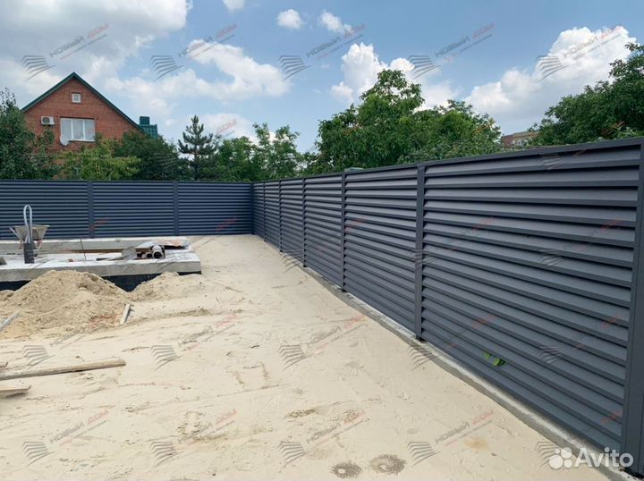 Забор жалюзи металлический