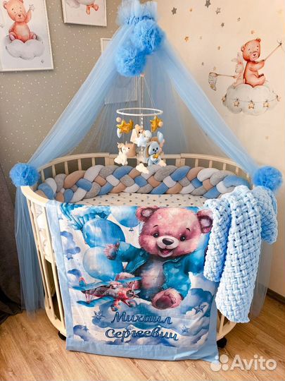 Мобиль на кроватку из фетра с музыкой